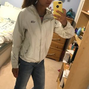 The north face white rain jacket/windbreaker